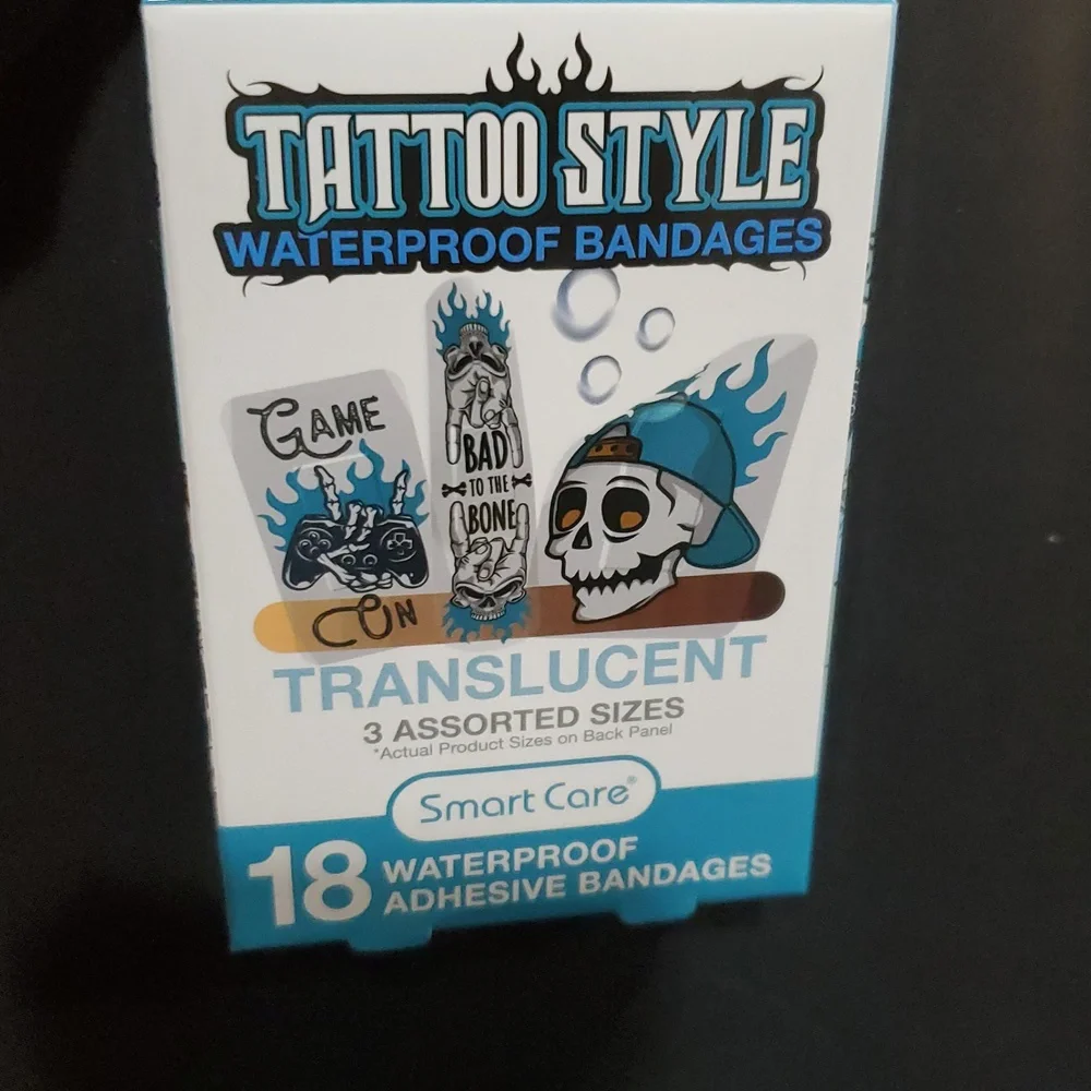 18piece tatoo style assorted translucent waterproof‎ bandages brand new FREE